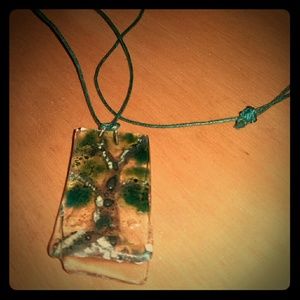 Glass necklace. New.